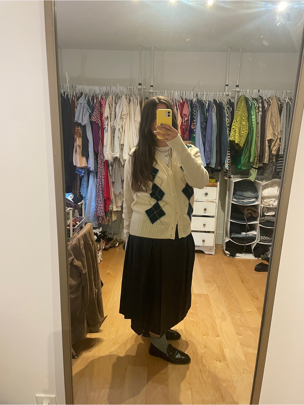 Vintage Arnold Palmer Argyle Wool Cardigan.